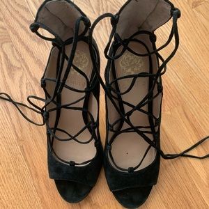 Vince Camuto Suede Lace Up Heels